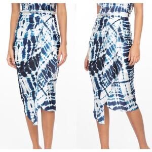 Generation Love Nia Silk Skirt Indigo Tie Dye Blue size XS